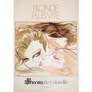 L’Oréal Blonde Plus Vite Poster by Antonio Lopez, 1970 For Sale
