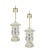 A pair of ornate vintage medieval toleware table lamps, classic in design and crafted from durable metal, resembling an...