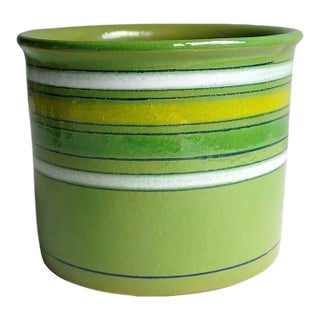 Aldo Londi Ceramic Jadiniere Flower Pot in Green Colarate For Sale