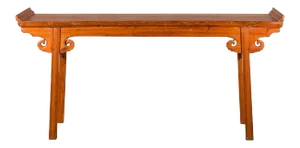 Chinese Qing Dynasty Elmwood Altar Console Table with Cloudy Scroll Motifs