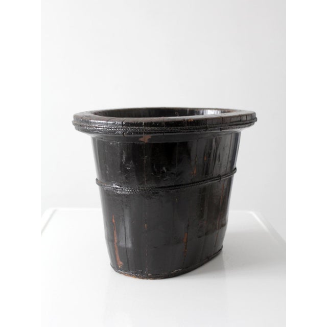 Antique Chinese Primitive Coopered Wood Basin For Sale - Image 9 of 14