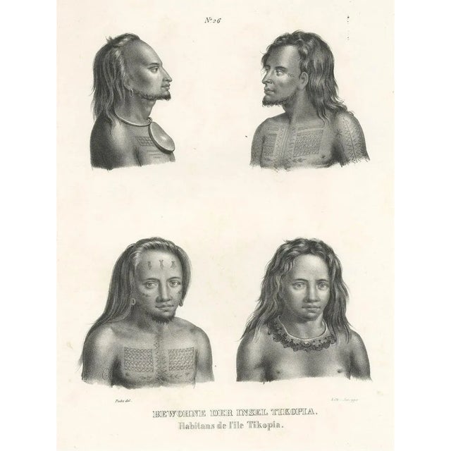 Tattooed Natives of Tikopia, 1845, Paper For Sale