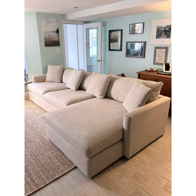 Contemporary Crate and Barrel Lounge Deep 2 Piece Sectional Sofa With Chaise Lounge For Sale - Image 3 of 3