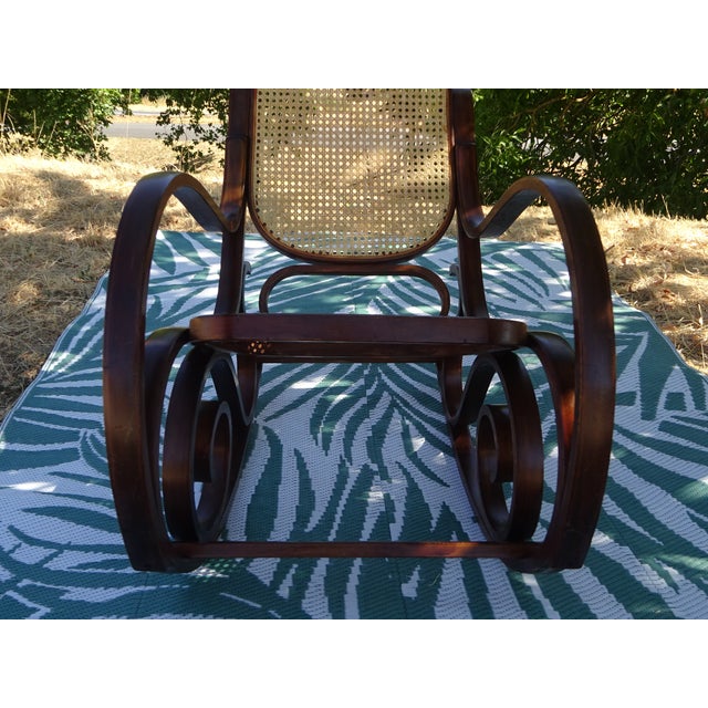 Vintage Rocking Chair in Wood and Rattan, 1980s For Sale - Image 12 of 18