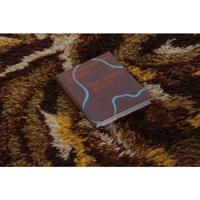Vintage Swedish Rya Rug With Sunburst Flare and Amber Tones - Rug & Kilim For Sale - Image 9 of 9
