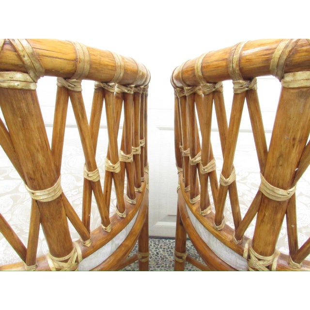 Pair of Vintage McGuire Rattan Barrel-Back Armchairs For Sale - Image 10 of 17