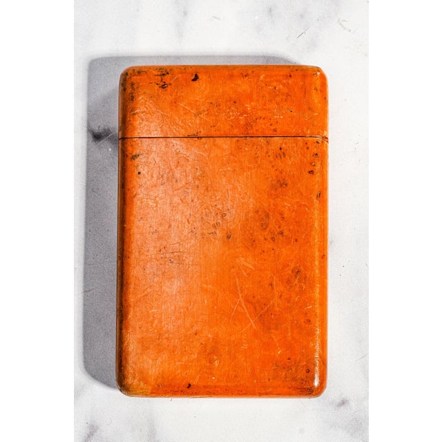 Wood Handcrafted Antique Wood Cigarette Case Integral Wood Hinge Gentleman’s Pocket Accessory Tobacciana For Sale - Image 7 of 8