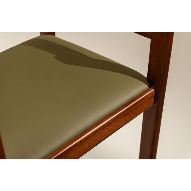 Dining Chairs in Stained Ash and Green Leatherette, Italy, 1970s, Set of 6 For Sale - Image 12 of 13