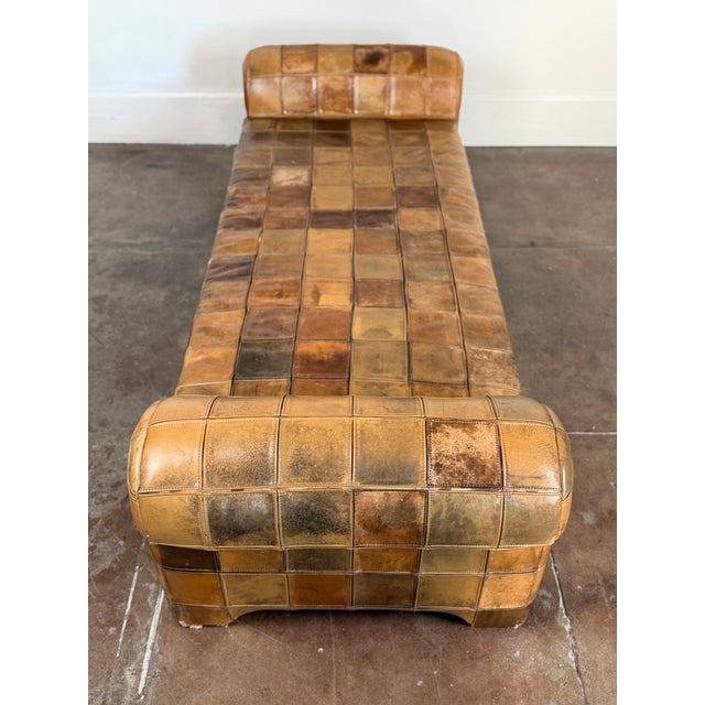 Vintage 1970s Patchwork Leather Daybed Sofa For Sale - Image 13 of 15