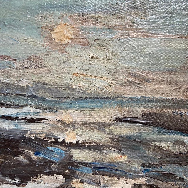 Jean Bréant, Neutral Abstract, 1960s, Oil on Canvas For Sale - Image 3 of 10