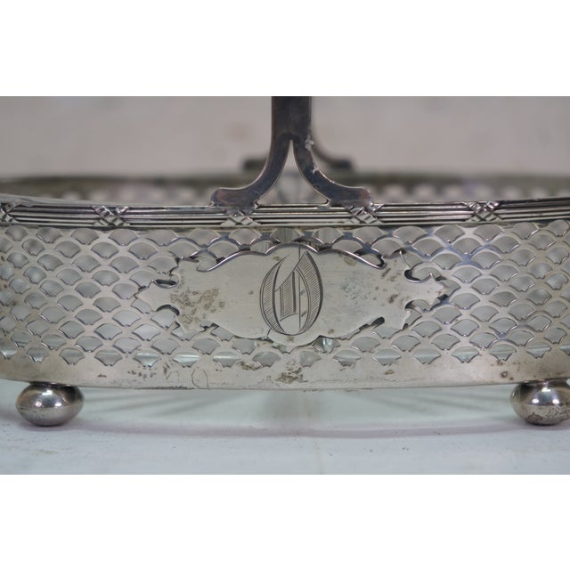 Late 19th Century Antique Victorian Meriden Britannia Sterling Silver Divided Basket Dish Compote For Sale - Image 5 of 17