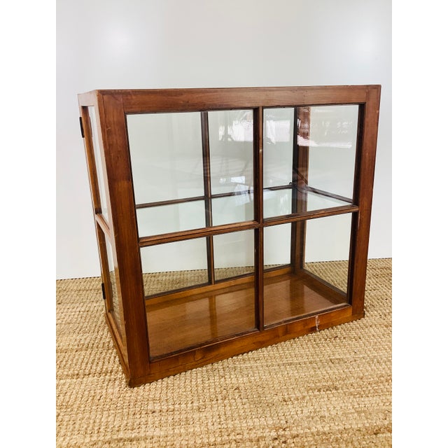 Vintage 1940s Wood & Glass Table Top Display Case Cabinet / Shelf For Sale - Image 10 of 14