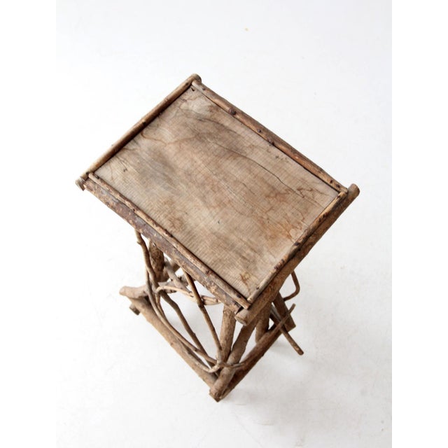Antique Adirondack Twig Side Table For Sale - Image 9 of 12