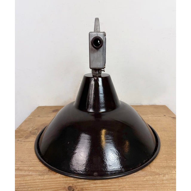 Industrial Black Enamel Pendant Lamps from Elektrosvit, 1960s, Set of 4 For Sale - Image 16 of 18