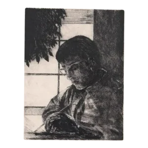 David Baird Portrait of Artist Etching