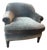Blue Mohair Arm Chair For Sale