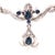 18 Karat White Gold With Blue Sapphire Drop Pendent Necklace. 20 inch Chain Pendant: 10 cm width 3cm height 15.40 grams...