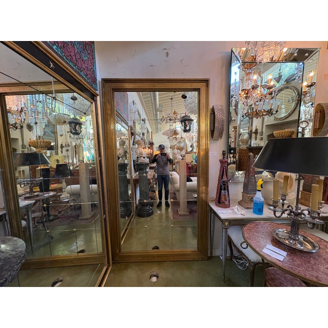 Monumental Italian Modern Neoclassical Style Bronze Mirror For Sale - Image 9 of 13