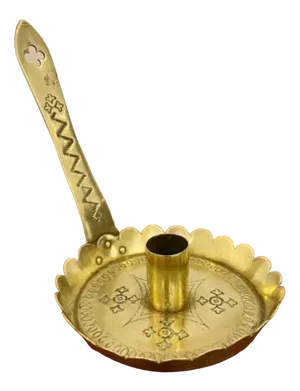 Antique Arts & Crafts Brass Chamberstick, 1880s