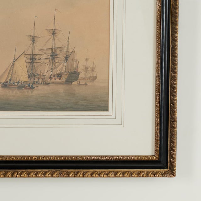 Antique English Maritime Watercolor of Sailing Ships by L Owen For Sale - Image 9 of 14