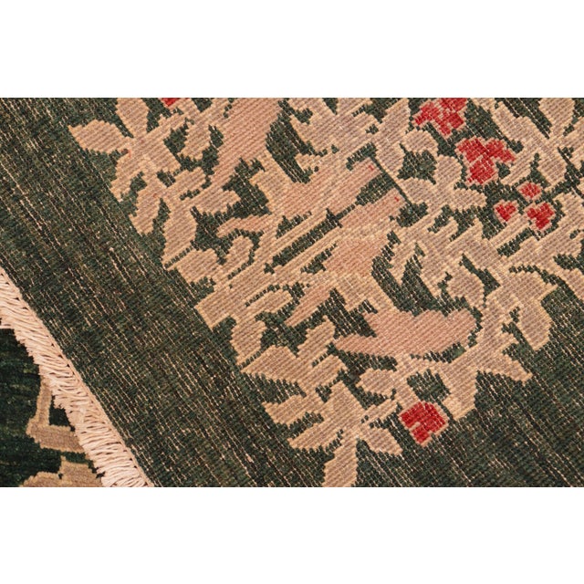 Tan Classic Ziegler Green Tan Hand-Knotted Wool Rug - 6'2'' X 9'2'' For Sale - Image 8 of 8
