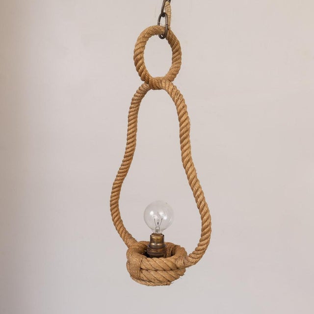 Tan 1960s French Rope Pendant Lights by Audoux Minet - a Pair For Sale - Image 8 of 12