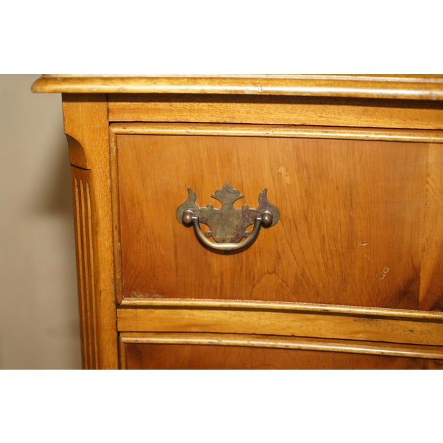 Vintage Wide Burr & Burl Yew Wood Chest of Drawers, Set of 2 For Sale - Image 10 of 18