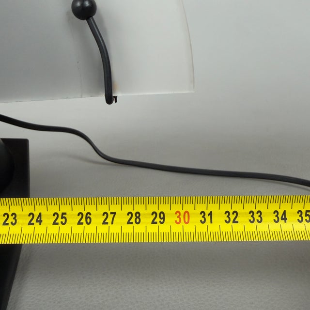 Crescent Moon Table Lamp in Opal Glass and Metal, 1980s For Sale - Image 11 of 14