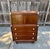 Rare, vintage Modern by Morris of California chest in walnut with cane and silver accents. Upper cabinet with doors over...