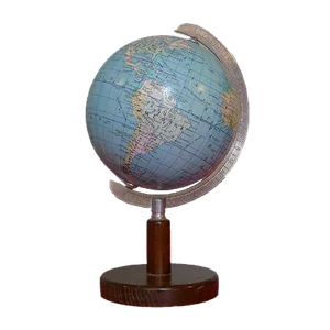 Art Deco Globe on Classic Dark Beech Stand from Columbus Oestergaard, 1970