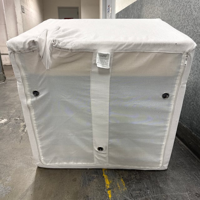 Thomas Bina & Ronald Sasson for Restoration Hardware Trelica Aluminum Swivel Outdoor Chairs, Pair For Sale - Image 11 of 12