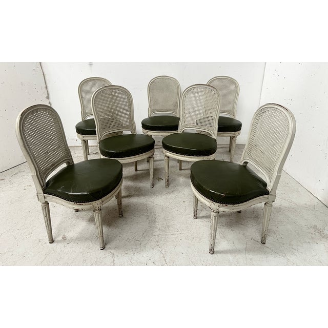 Louis XVI Style Chairs in Patinated Beechwood, Set of 7 For Sale - Image 14 of 16