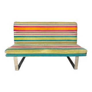 1970s Mid Century Small Sofa / Settee on a Chrome Base For Sale
