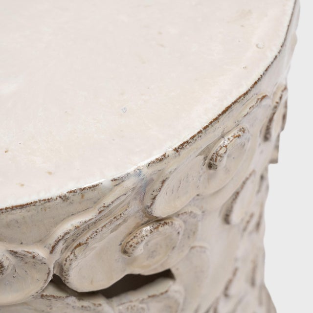 Early 20th Century Early 20th Century Chinese Milky White Cloud Garden Stool For Sale - Image 5 of 5