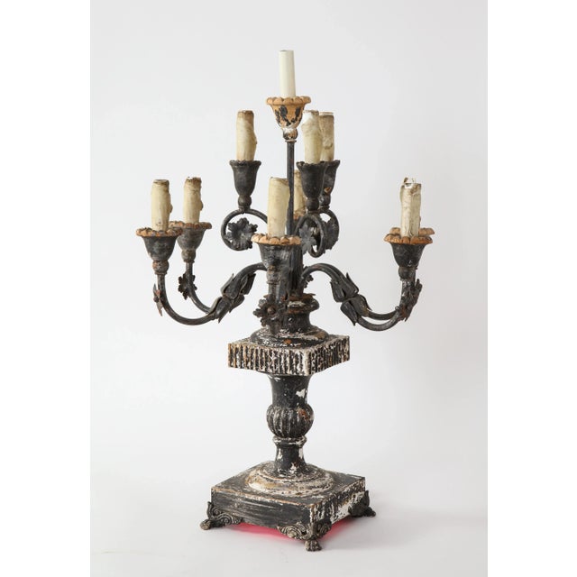 19th Century Italian Wood and Gesso Candelabra, Electrified For Sale - Image 11 of 13