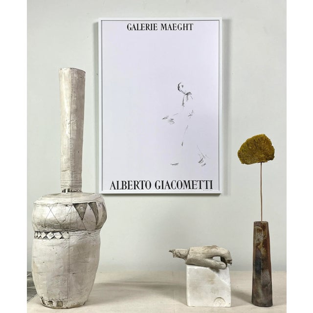 Vintage 1957 Alberto Giacometti French Exhibition Print, Framed. Framed print from the 1957 Galerie Maeght exhibition in...