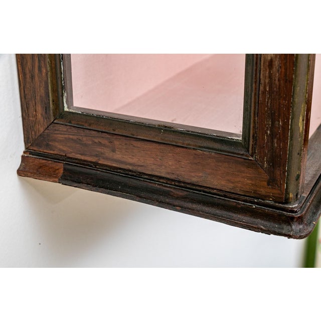 Small Antique Mahogany Wall-Hanging Vitrine Display Cabinet For Sale In New York - Image 6 of 11