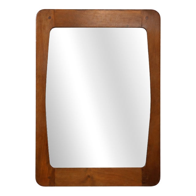 Vintage Wooden Mirror by Aksel Kjersgaard for Illums Bolighus, 1960s For Sale