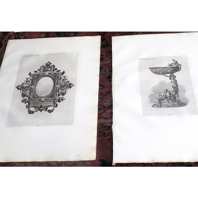 Antique 19th C. Large Folio Black & White Decorative Object Engravings - Set of 9 For Sale - Image 4 of 12
