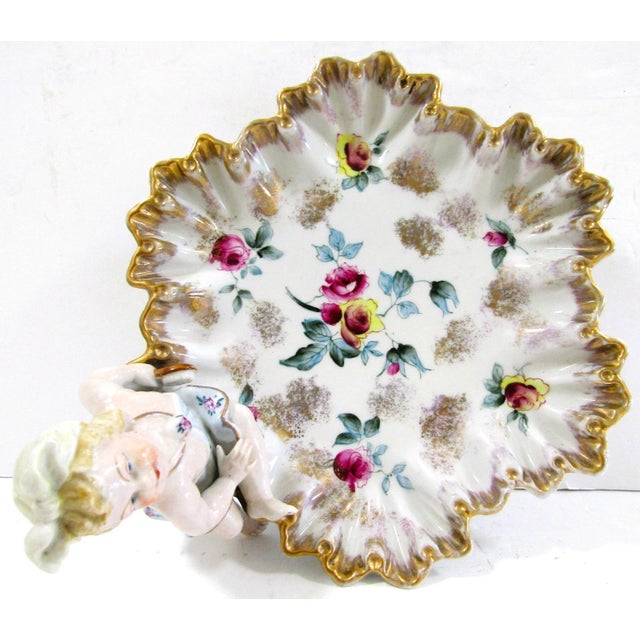 Antique German Meissen Porcelain Candy Dish With Bathing Woman Von Schierholz For Sale - Image 4 of 11