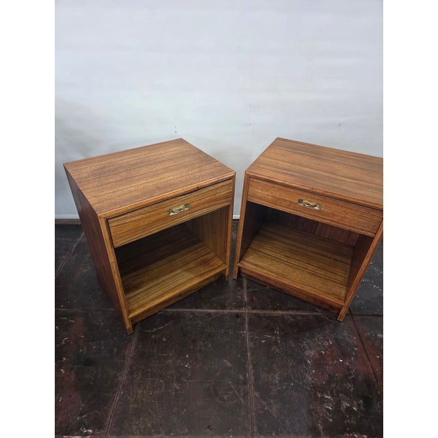 Mid Century Modern Pair Nightstands Drexel "Composite" Line 1960 Barney Flagg Designer For Sale In San Diego - Image 6 of 9