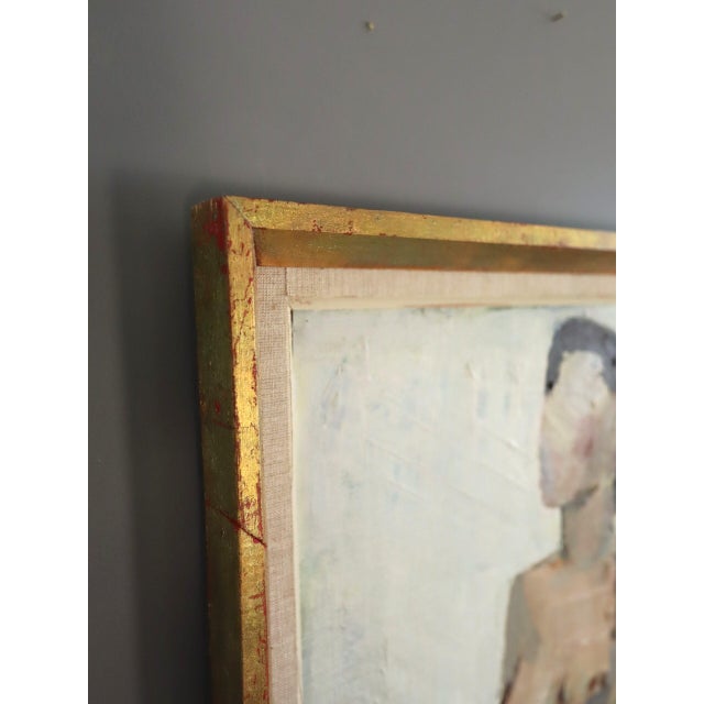 Mid 20th Century 1957 Mid-Century Modern 'Nude in Soft Light' Swedish Original Abstract Figurative Oil Painting, Framed For Sale - Image 5 of 12