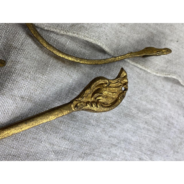 Gold Bronze Coat Hooks, 1890s, Set of 4 For Sale - Image 8 of 12