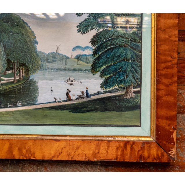19th Century English Victorian Exquisite Gouache Landscape Painting of Park Setting For Sale - Image 9 of 18