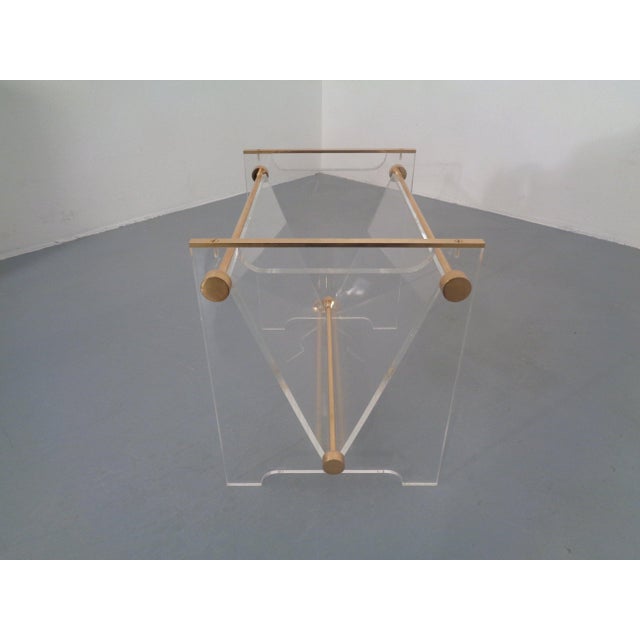 Acrylic Glass and Brass Magazine Rack by David Lange for Marais International, France, 1970s For Sale - Image 9 of 16