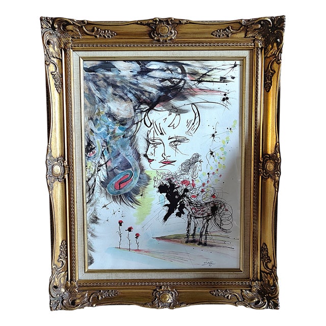 Salvador Dali, Composition, 1971, Mixed Media Drawing, Framed For Sale