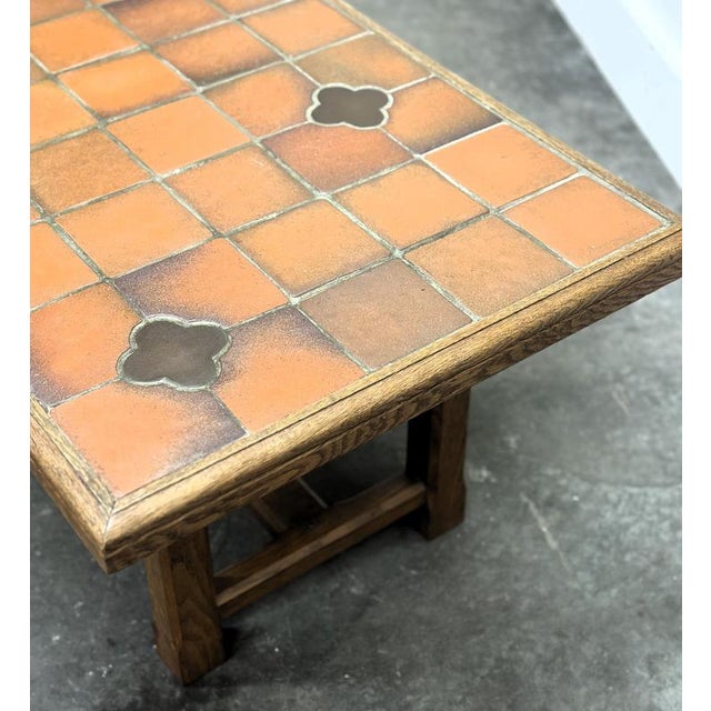 Vintage French Terracotta Tomettes Tile Coffee Table, 1960s For Sale - Image 13 of 14