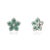 Metal Floral Art Deco 3.1ct Emerald Diamond Cluster Gemstone Earrings in 14k Yellow Gold- A Pair For Sale - Image 7 of 16