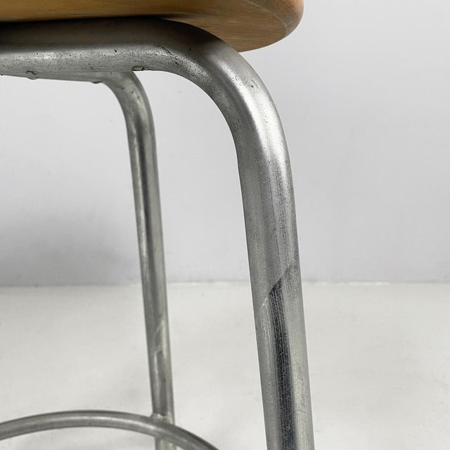 Mid-Century Modern Italian Wooden and Metal Stool by Embru, 1960s For Sale - Image 9 of 15