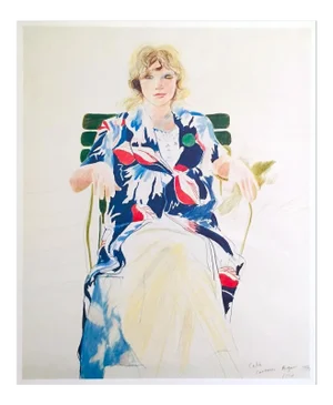 David Hockney Vintage 1980 Dumont Art Calendar Lithograph Print Poster " Celia, Cavennac " 1971